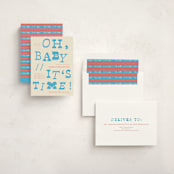 "Oh Baby It's Time" - Baby Shower Invitations in Blueberry by Kartika Paramita - Assembled
