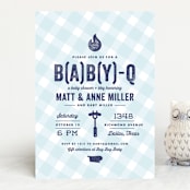 "B(A)B(Y)Q" - Baby Shower Invitations in Sky Blue by Lauren Chism - Front