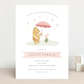 "Disney's Pooh and Piglet" - Baby Shower Invitations in Blush by Katherine Moynagh - Front