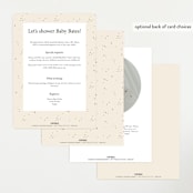 "Oval Forest" - Baby Shower Invitations in Sand by Hannah Williams - Back of Card Options