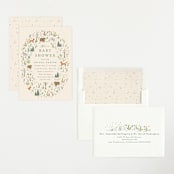"Oval Forest" - Baby Shower Invitations in Sand by Hannah Williams - Assembled