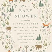 "Oval Forest" - Baby Shower Invitations in Sand by Hannah Williams - Detail