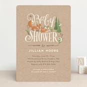"Fox Hollow" - Baby Shower Invitations in Kraft by Jennifer Wick - Front
