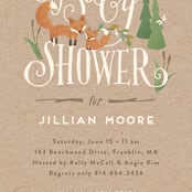 "Fox Hollow" - Baby Shower Invitations in Kraft by Jennifer Wick - Detail