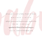"Whisper" - Baby Shower Invitations in Blush by Sara Hicks Malone - Detail