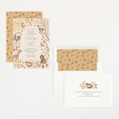 "Woodland autumn" - Baby Shower Invitations in Pumpkin by Jennifer Wick - Assembled