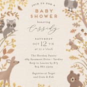"Woodland autumn" - Baby Shower Invitations in Pumpkin by Jennifer Wick - Detail