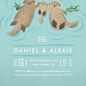 "Little Otters" - Baby Shower Invitations in Aqua by Jennifer Wick - Detail