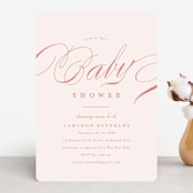"Classique" - Baby Shower Invitations in Peony by Carolyn MacLaren - Front