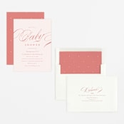 "Classique" - Baby Shower Invitations in Peony by Carolyn MacLaren - Assembled