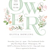 "Cascading Shower" - Baby Shower Invitations in Sage by Jennifer Wick - Detail