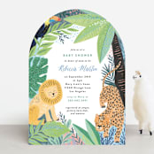 "Jungle Animal Sketchbook" - Baby Shower Invitations in Canary by Alethea and Ruth - Front
