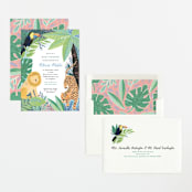 "Jungle Animal Sketchbook" - Baby Shower Invitations in Canary by Alethea and Ruth - Assembled