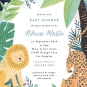 "Jungle Animal Sketchbook" - Baby Shower Invitations in Canary by Alethea and Ruth - Detail