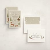 "Forest Adventure" - Baby Shower Invitations in Olive by Elly - Assembled