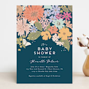 "Seedlings" - Baby Shower Invitations in Navy by Jennifer Wick - Front