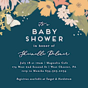 "Seedlings" - Baby Shower Invitations in Navy by Jennifer Wick - Detail