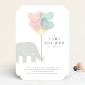 "Elephant" - Baby Shower Invitations in Peony by Lori Wemple - Front