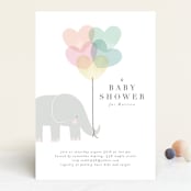 "Elephant" - Baby Shower Invitations in Peony by Lori Wemple - Front