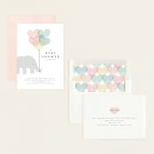 "Elephant" - Baby Shower Invitations in Peony by Lori Wemple - Assembled