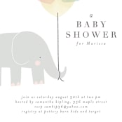 "Elephant" - Baby Shower Invitations in Peony by Lori Wemple - Detail