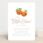 "Two Little Cute" - Baby Shower Invitations in Pumpkin by Itsy Belle Studio - Front