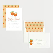 "Two Little Cute" - Baby Shower Invitations in Pumpkin by Itsy Belle Studio - Assembled