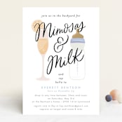 "Mimosas and Milk" - Baby Shower Invitations in Sky by Alethea and Ruth - Front