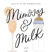 "Mimosas and Milk" - Baby Shower Invitations in Sky by Alethea and Ruth - Detail