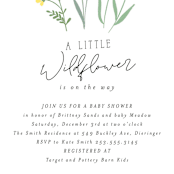 "She's a Wildflower" - Baby Shower Invitations in Pastel by Itsy Belle Studio - Detail