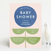 "Bold Blossom" - Baby Shower Invitations in Bluebell by Lehan Veenker - Front