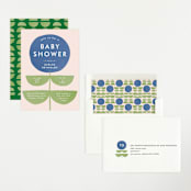 "Bold Blossom" - Baby Shower Invitations in Bluebell by Lehan Veenker - Assembled