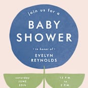 "Bold Blossom" - Baby Shower Invitations in Bluebell by Lehan Veenker - Detail