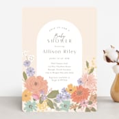 "Petite Garden" - Baby Shower Invitations in Flamingo by Jennifer Wick - Front