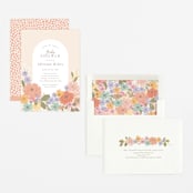 "Petite Garden" - Baby Shower Invitations in Flamingo by Jennifer Wick - Assembled