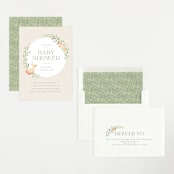 "Woodland" - Baby Shower Invitations in Greige by Itsy Belle Studio - Assembled