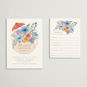 "Tea Party" - Bridal Shower Invitations in Chamomile by Paper Sun Studio - Matching Enclosure Card