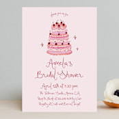 "vintage wedding cake" - Bridal Shower Invitations in Blush by Cass Loh - Front
