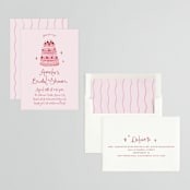 "vintage wedding cake" - Bridal Shower Invitations in Blush by Cass Loh - Assembled