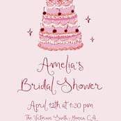 "vintage wedding cake" - Bridal Shower Invitations in Blush by Cass Loh - Detail