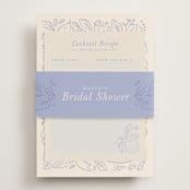 "Love Birds" - Bridal Shower Invitations in Porcelain by Rebecca Smith - Assembled with Belly Band
