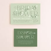 "floral letters" - Bridal Shower Invitations in Garden by Alethea and Ruth - Matching Enclosure Card