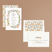 "Flower Shower Surround" - Bridal Shower Invitations in Petal by Paper Sun Studio - Assembled