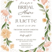 "Flower Shower Surround" - Bridal Shower Invitations in Petal by Paper Sun Studio - Close-Up