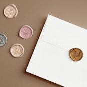 "Flower Shower Surround" - Bridal Shower Invitations in Petal by Paper Sun Studio - Wax Seals