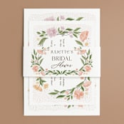 "Flower Shower Surround" - Bridal Shower Invitations in Petal by Paper Sun Studio - Matching Bellyband