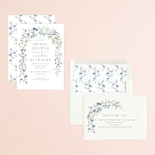 "In The Full Bloom" - Bridal Shower Invitations in Bluebell by Petra Kern - Assembled
