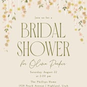 "Boho Branch" - Bridal Shower Invitations in Cream by Robert and Stella - Close-Up