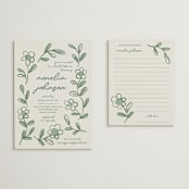 "Blooming" - Bridal Shower Invitations in Sage by Kelly Watkins - Matching Enclosure Card