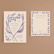 "Floreal" - Bridal Shower Invitations in Nude by Ani Somi - Matching Enclosure Card